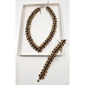 Tiger Eye Custom Made Necklace and Bracelet Jewelry Set Well Made Gorgest